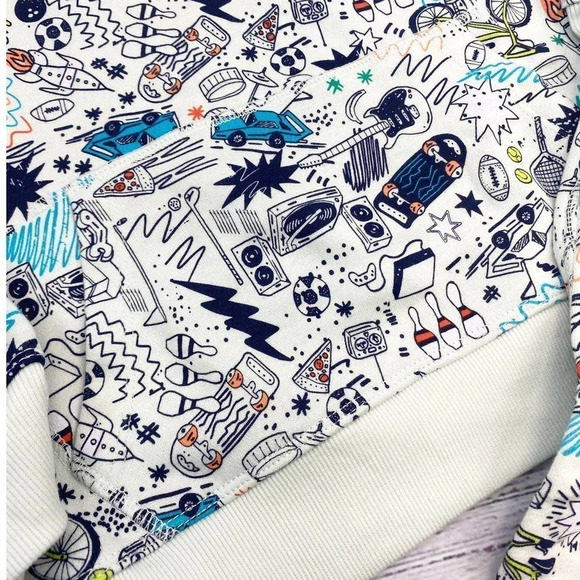 New Spotted Zebra Boys Sweat Activewear Retro Print Short Outfit Medium - Picture 3 of 8